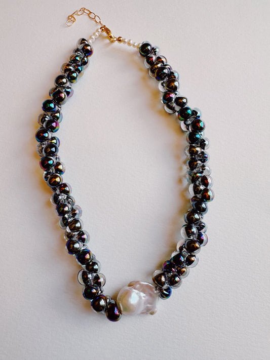 Bubble Glass Necklace - Black