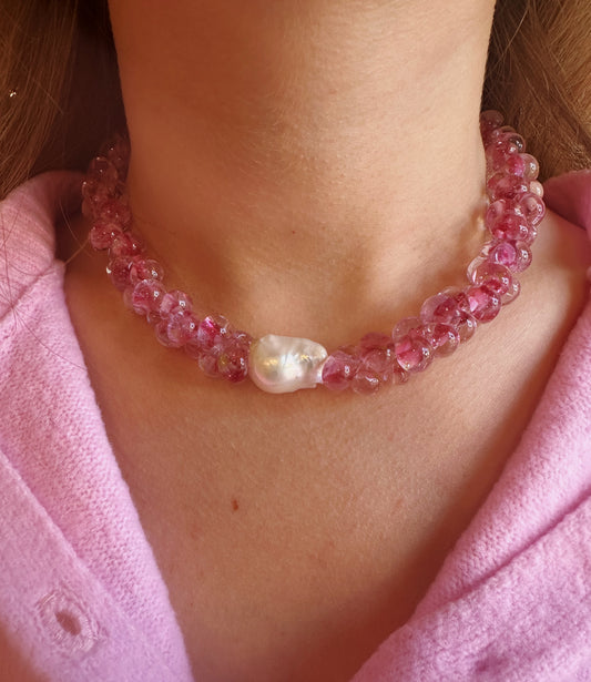 Bubble Glass Necklace - Peony