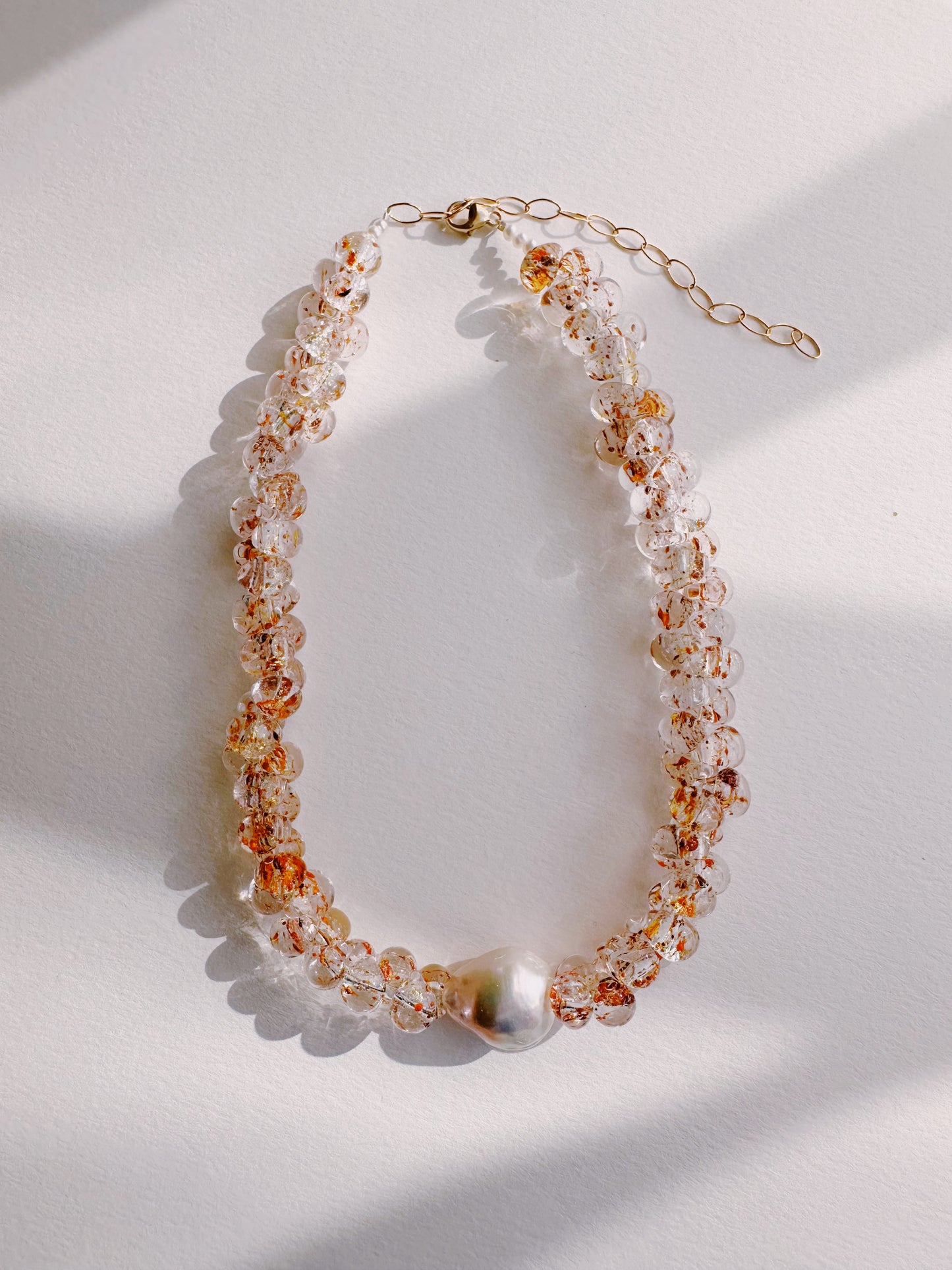 Bubble Glass Necklace - Speckled Gold