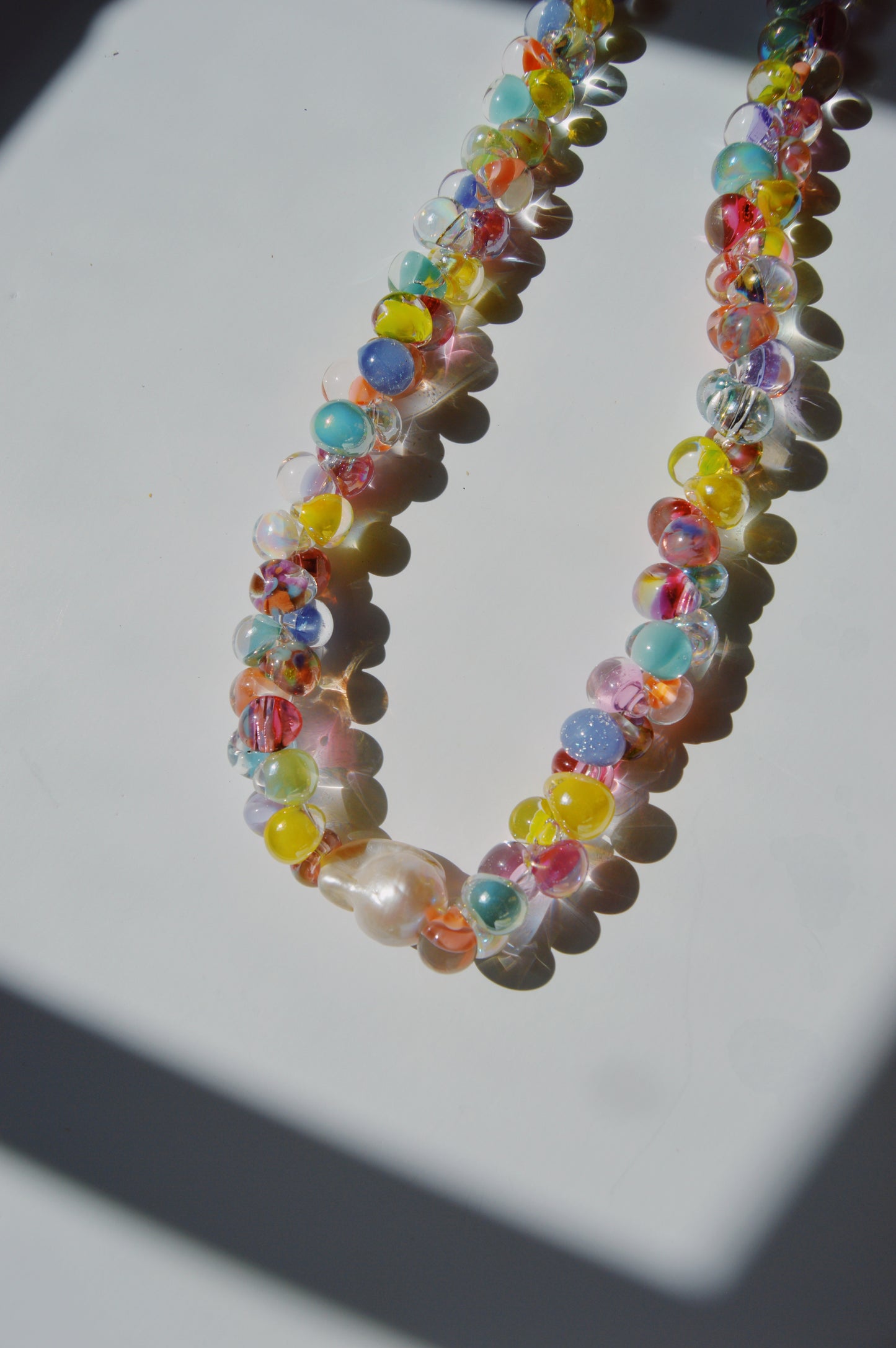 Rainbow Bubble Glass Necklace
