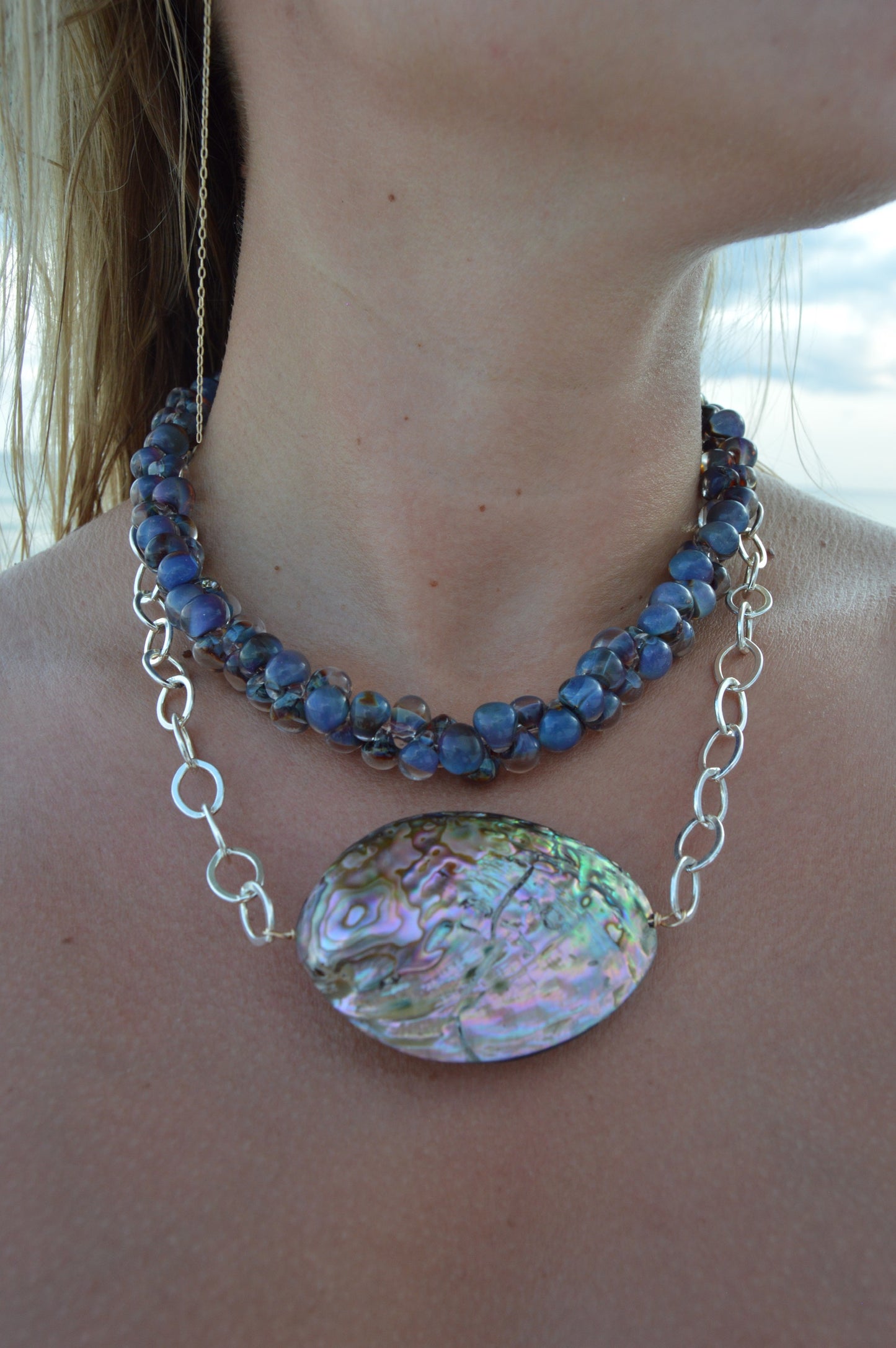 Sterling Silver Abalone Layer