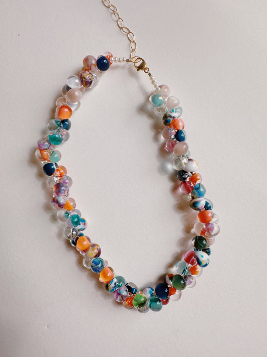 Bubble Glass Necklace - Rainbow