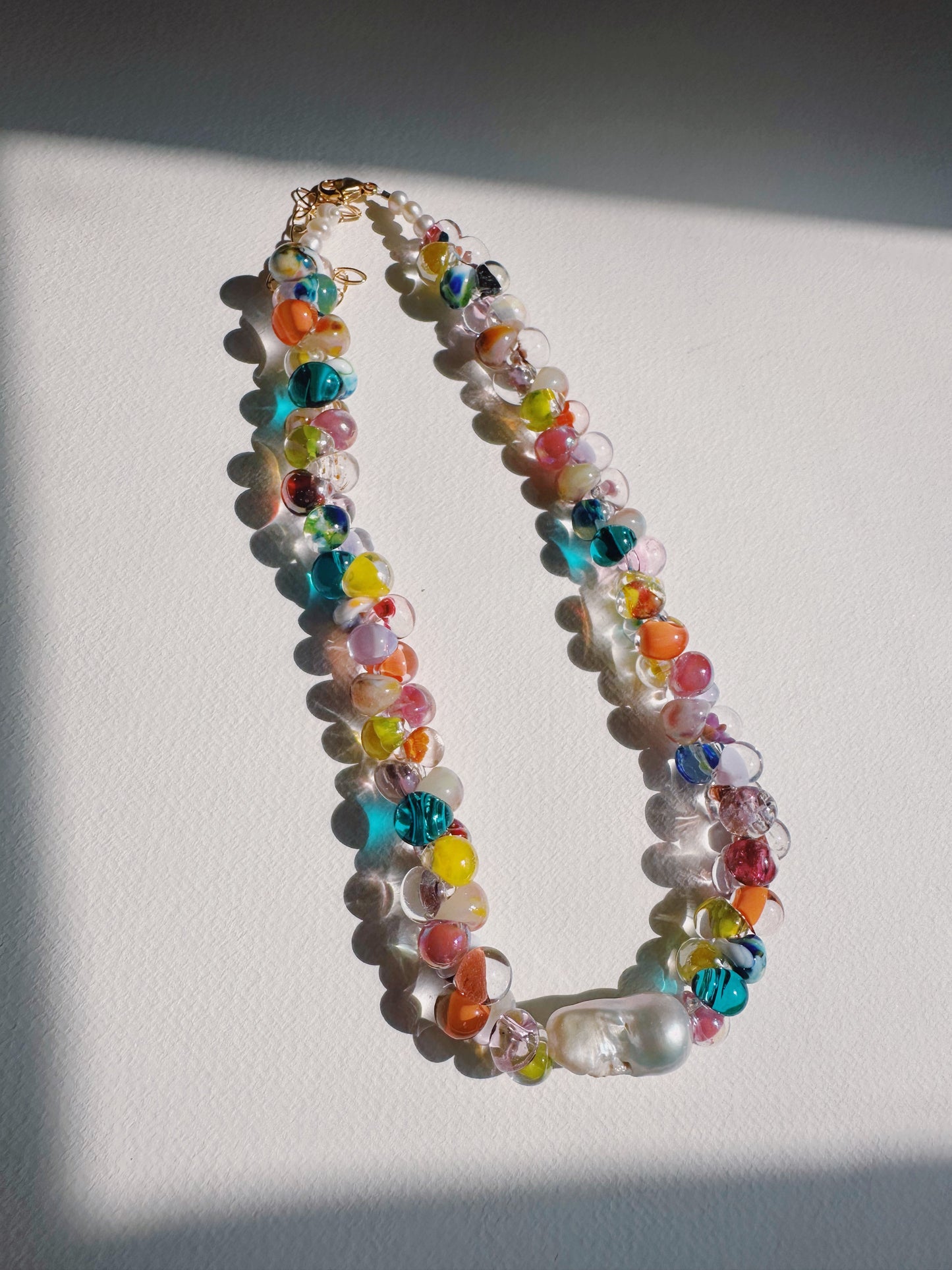 Rainbow Bubble Glass Necklace