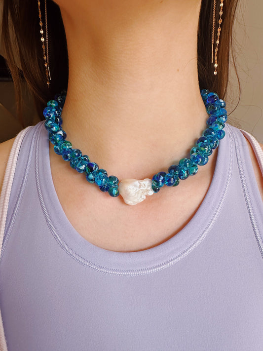 Bubble Glass Necklace - Neptune