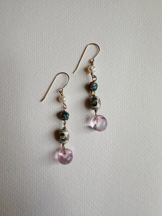 Cloisonne and Glass drops