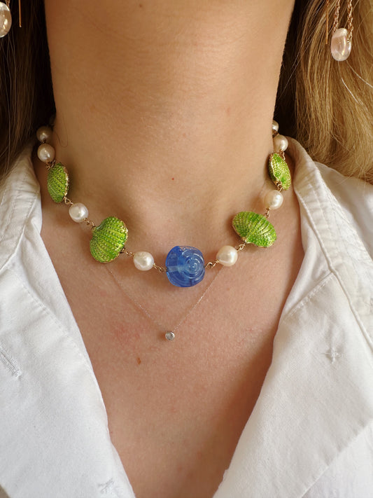 Cloisonné and glass shell layer