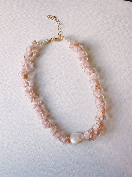 Bubble Glass Necklace - Nude