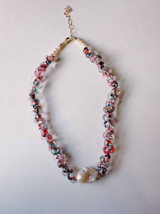 Bubble Glass Necklace - Cotton Candy X010