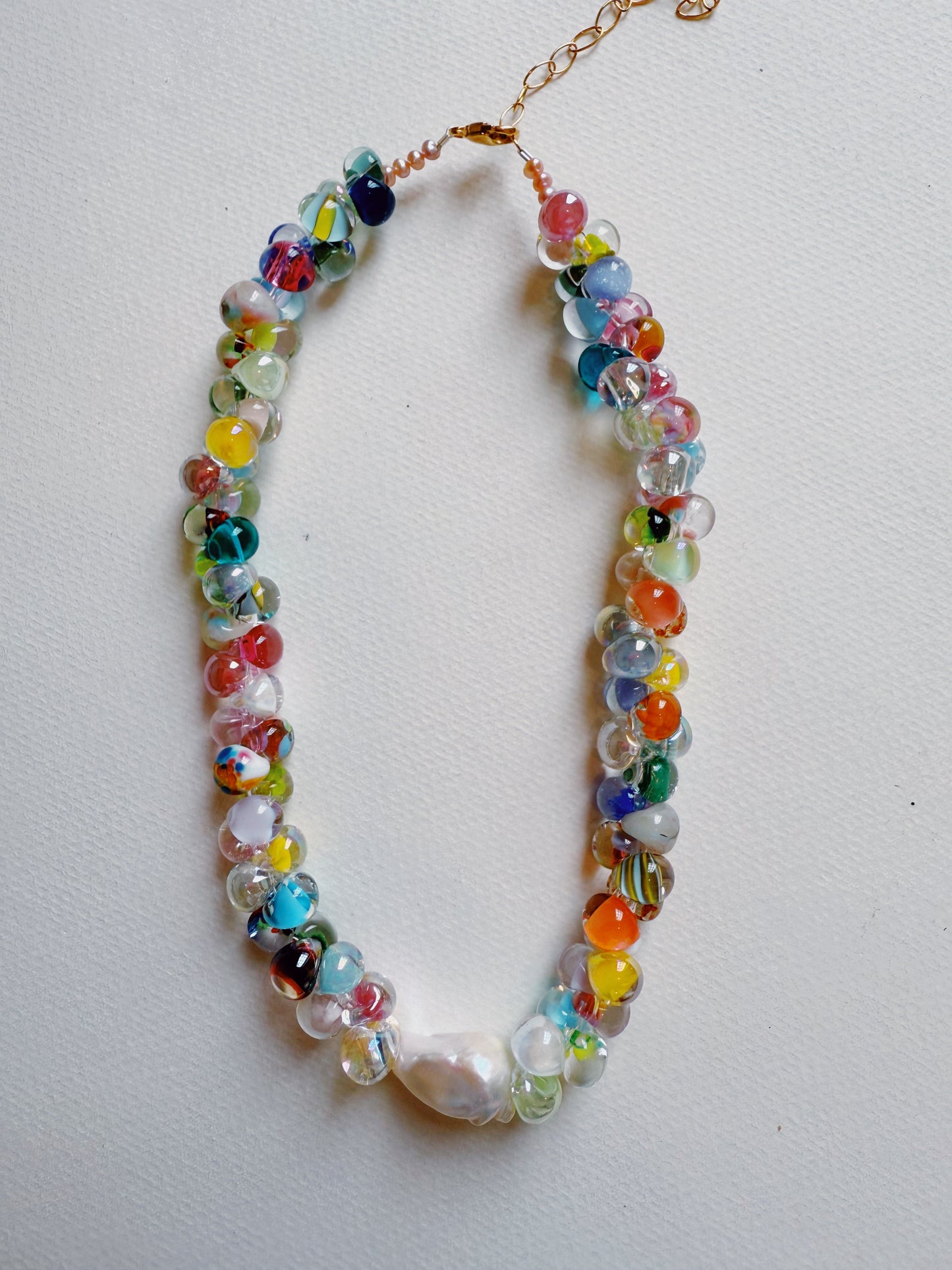 Rainbow Bubble Glass Necklace