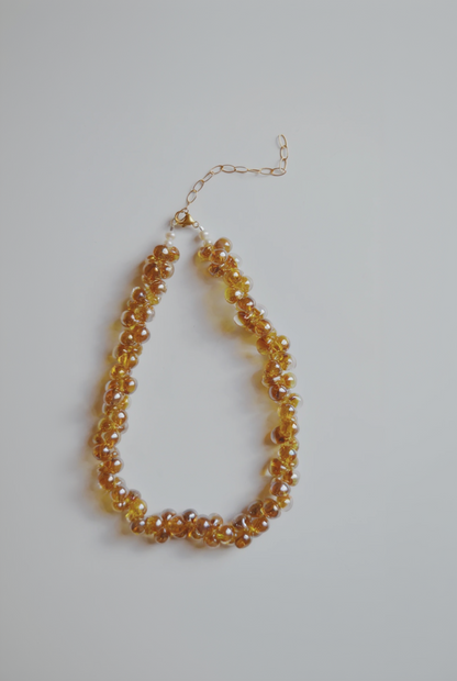 Bubble Glass Necklace- Champagne Bubbles