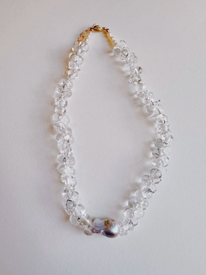 Bubble Glass Necklace- Clear