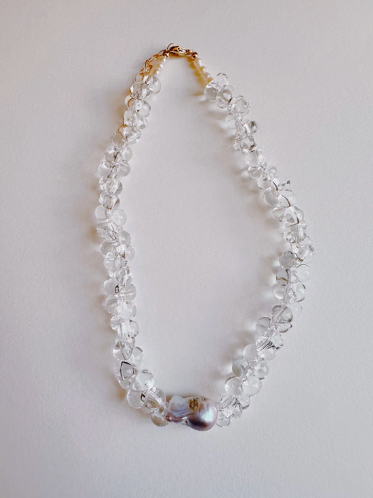 Bubble Glass Necklace- Clear