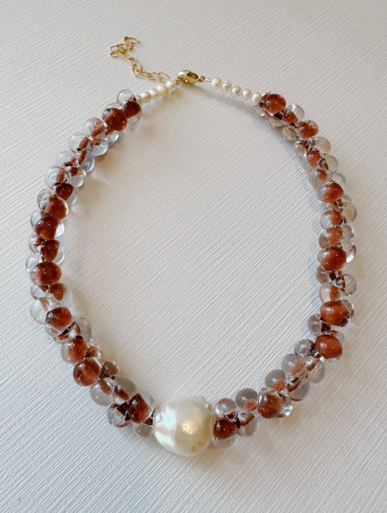 Bubble Glass Necklace- Chocolate