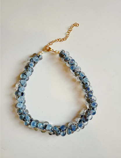 Bubble Glass Necklace- Corduroy