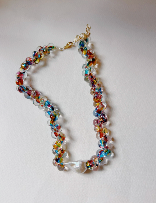 Bubble Glass Necklace- Summer Picnic