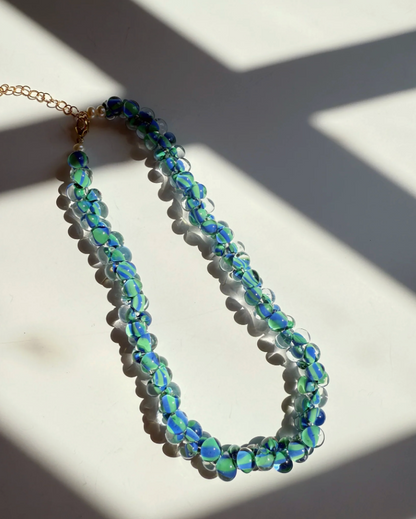 Bubble Glass Necklace- Groovy Gecko