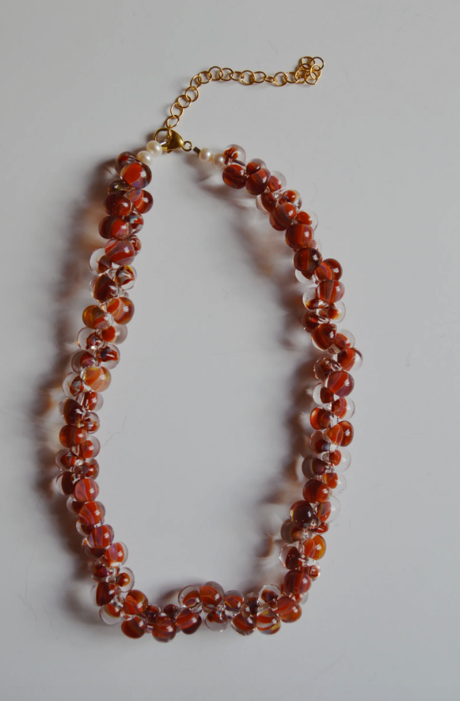 Bubble Glass Necklace- Peppermint