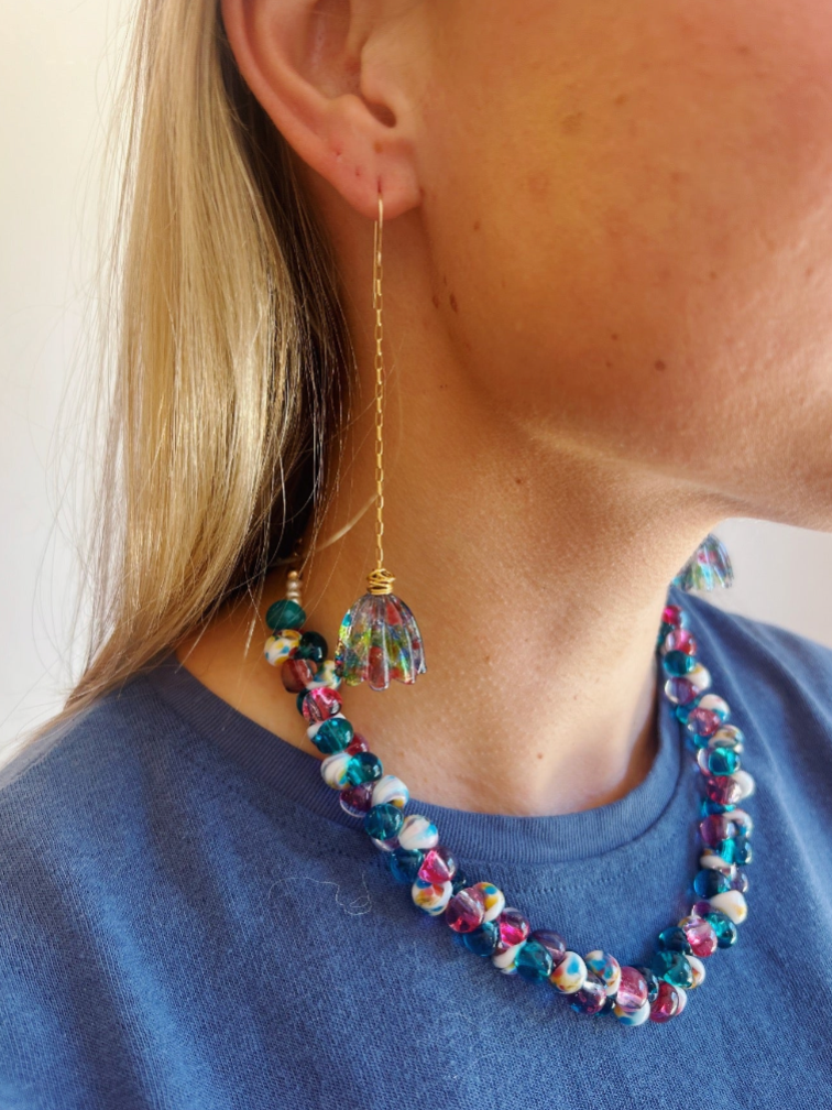 Rainbow Bubble Glass Necklace