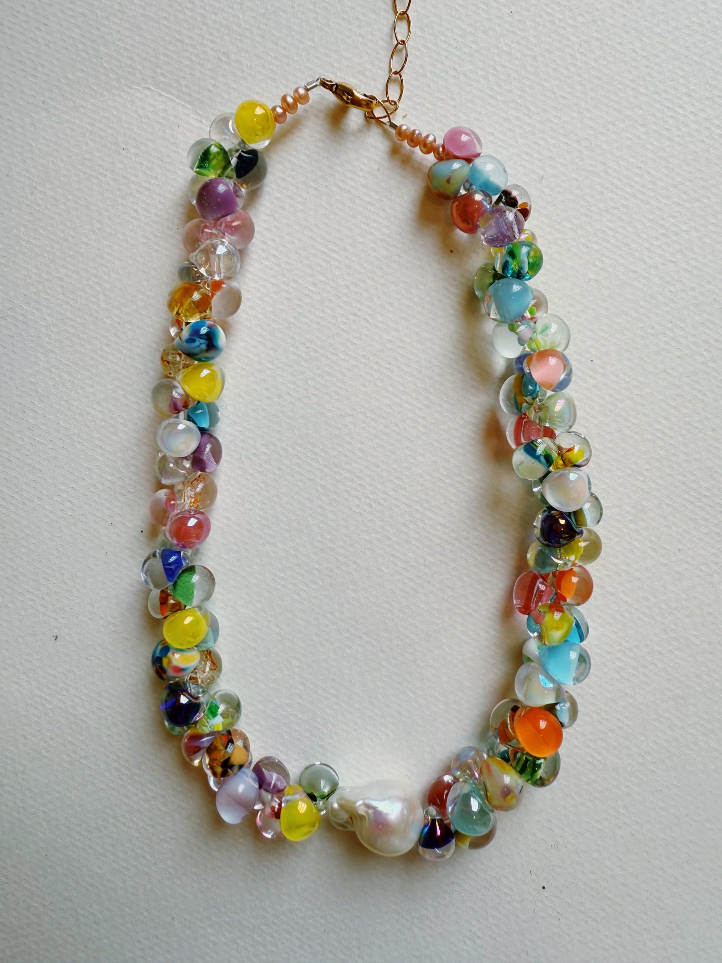 Rainbow Bubble Glass Necklace