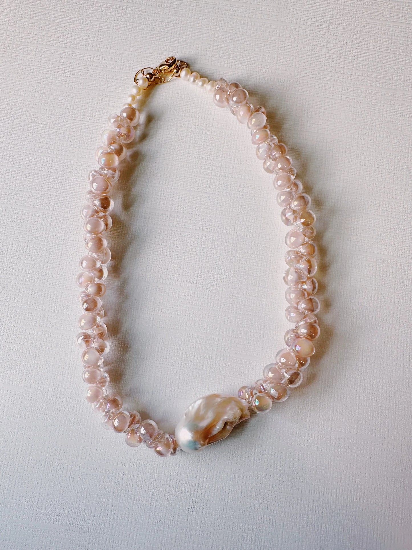 Bubble Glass Necklace - Shimmer Nude