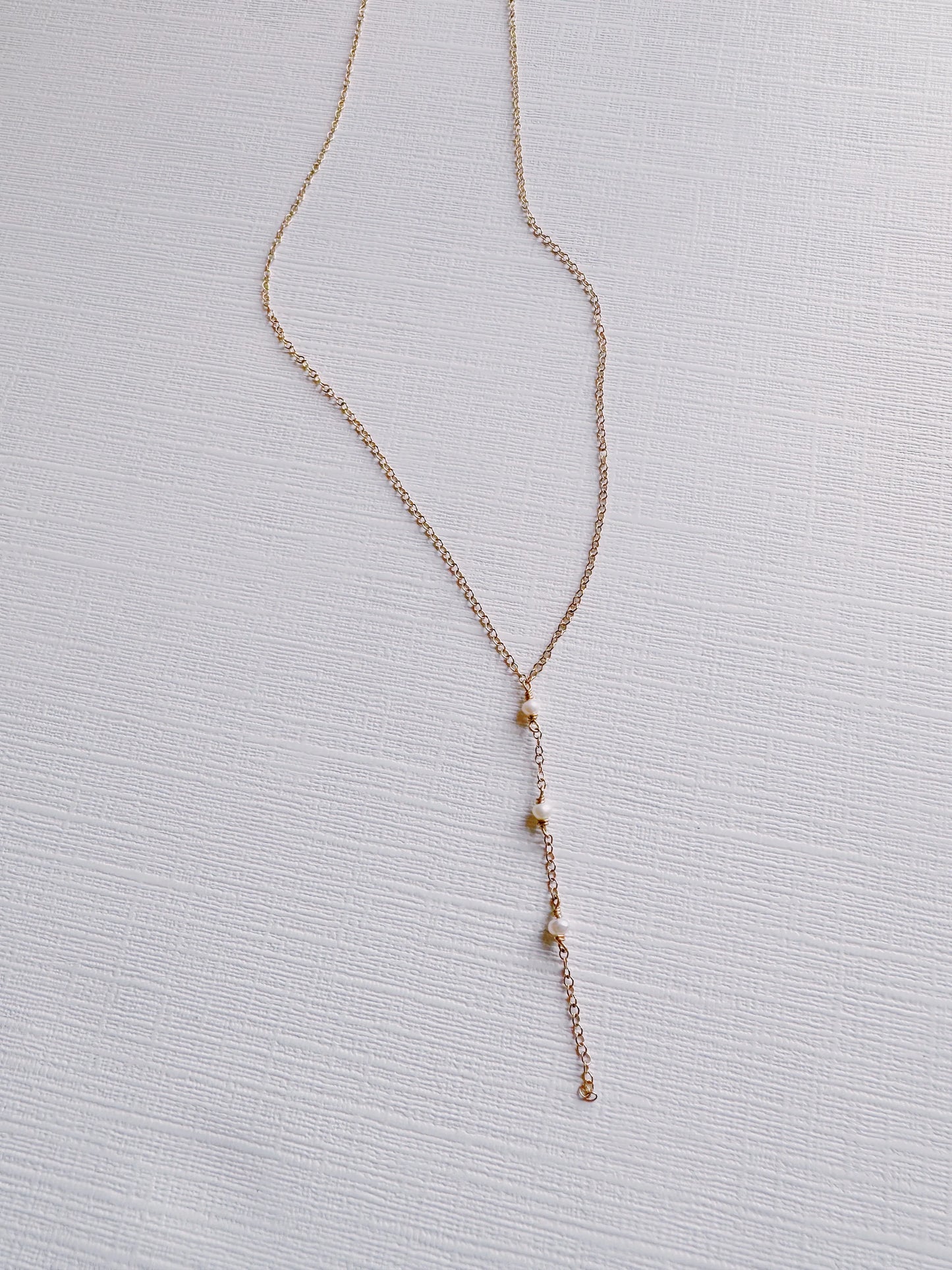 Dainty Pearl Lariat